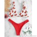 ZAFUL Bikini Set Strawberry Tied Keyhole Swimwear Orange B07M7K9YMR